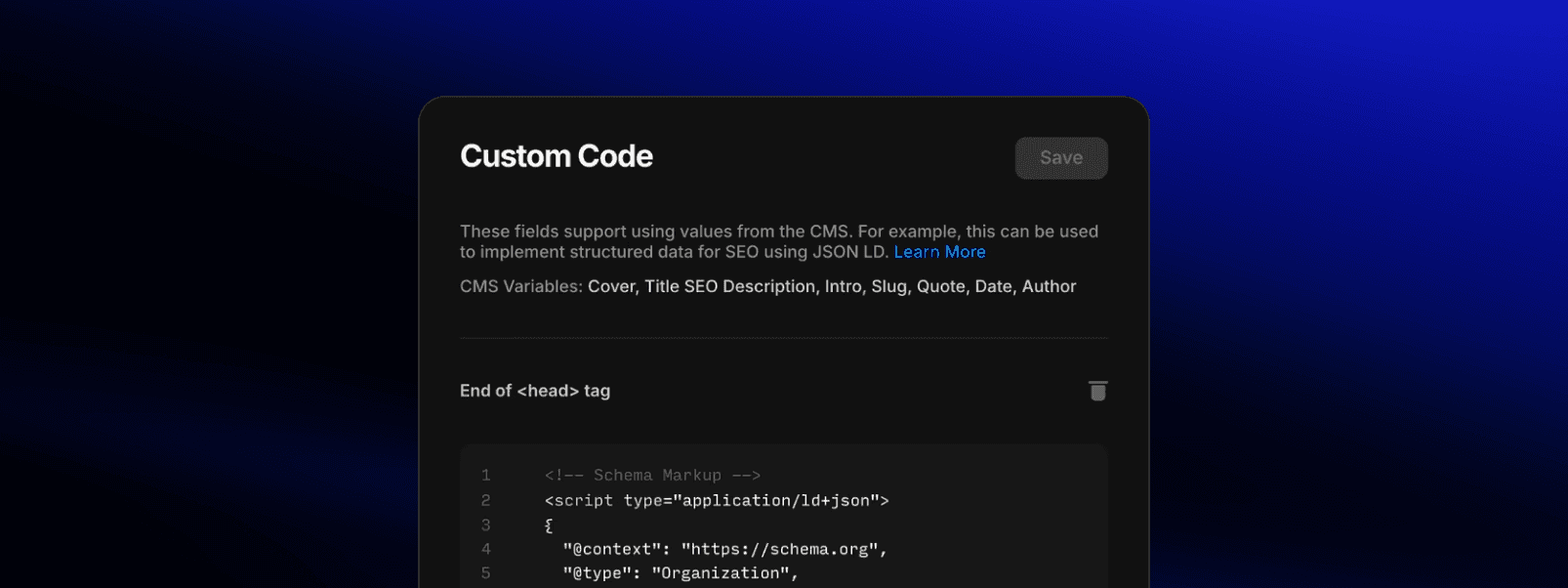 Custom code in Framer
