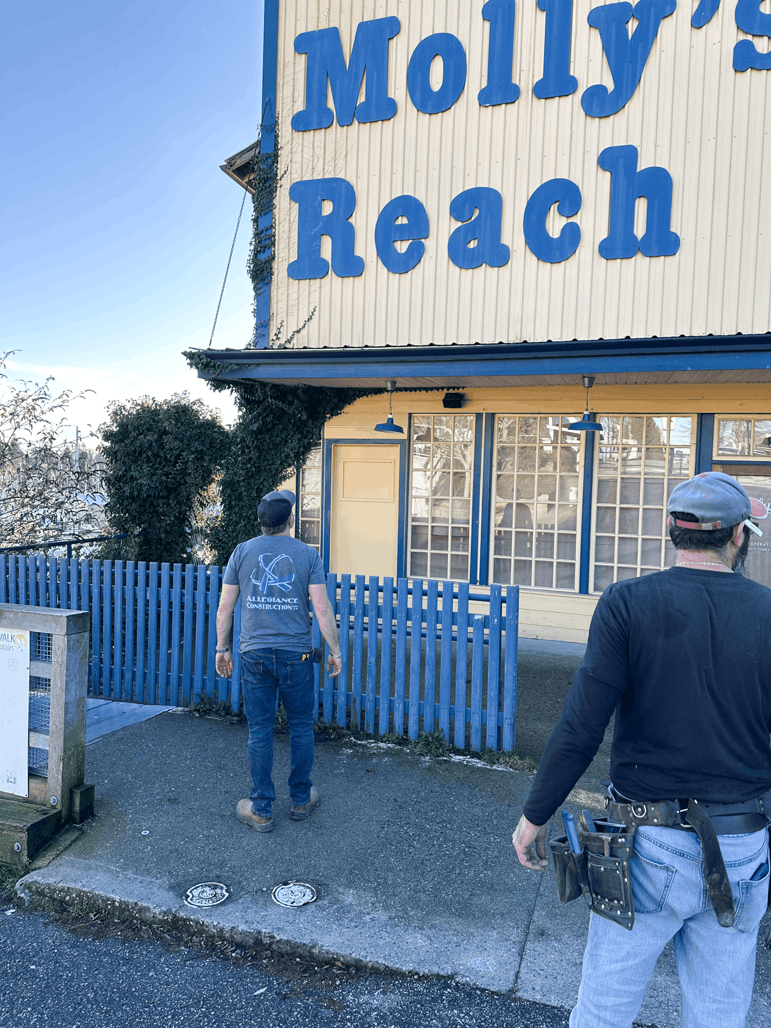 exterior shot with employees