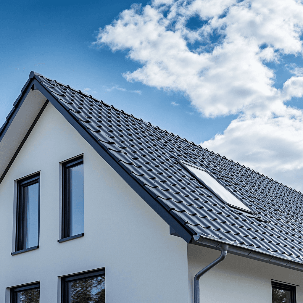 Neues Dach eines Hauses nach einer Dachsanierung und Dämmung