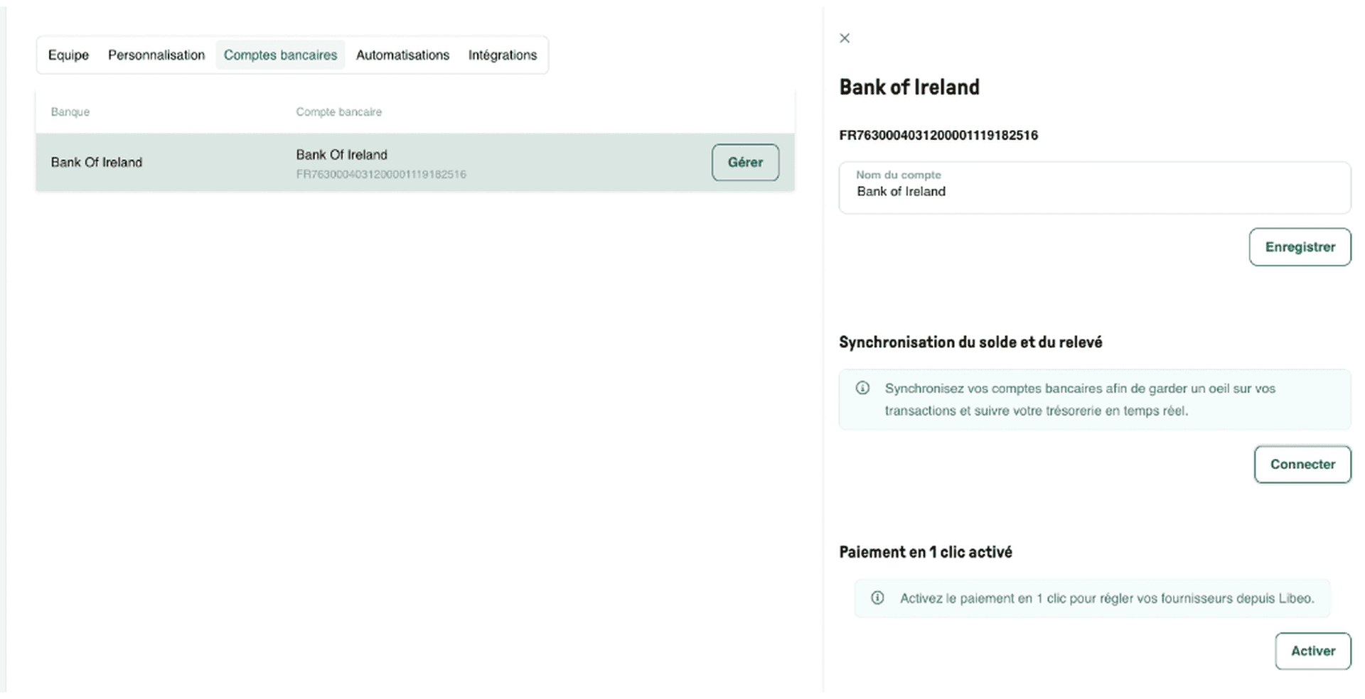synchronisation solde relevé bancaire