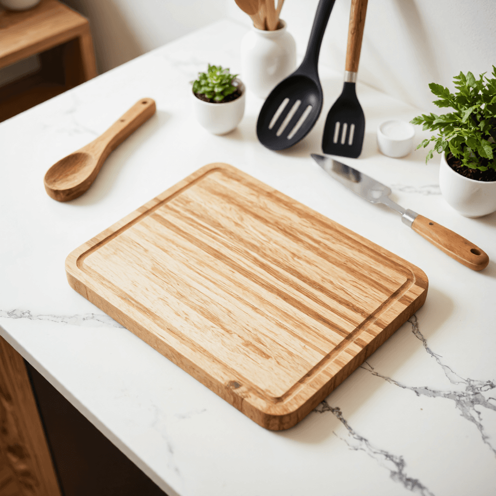 product photography of wooden cutting board