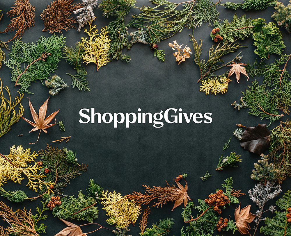 greenery surrounding "ShoppingGives"