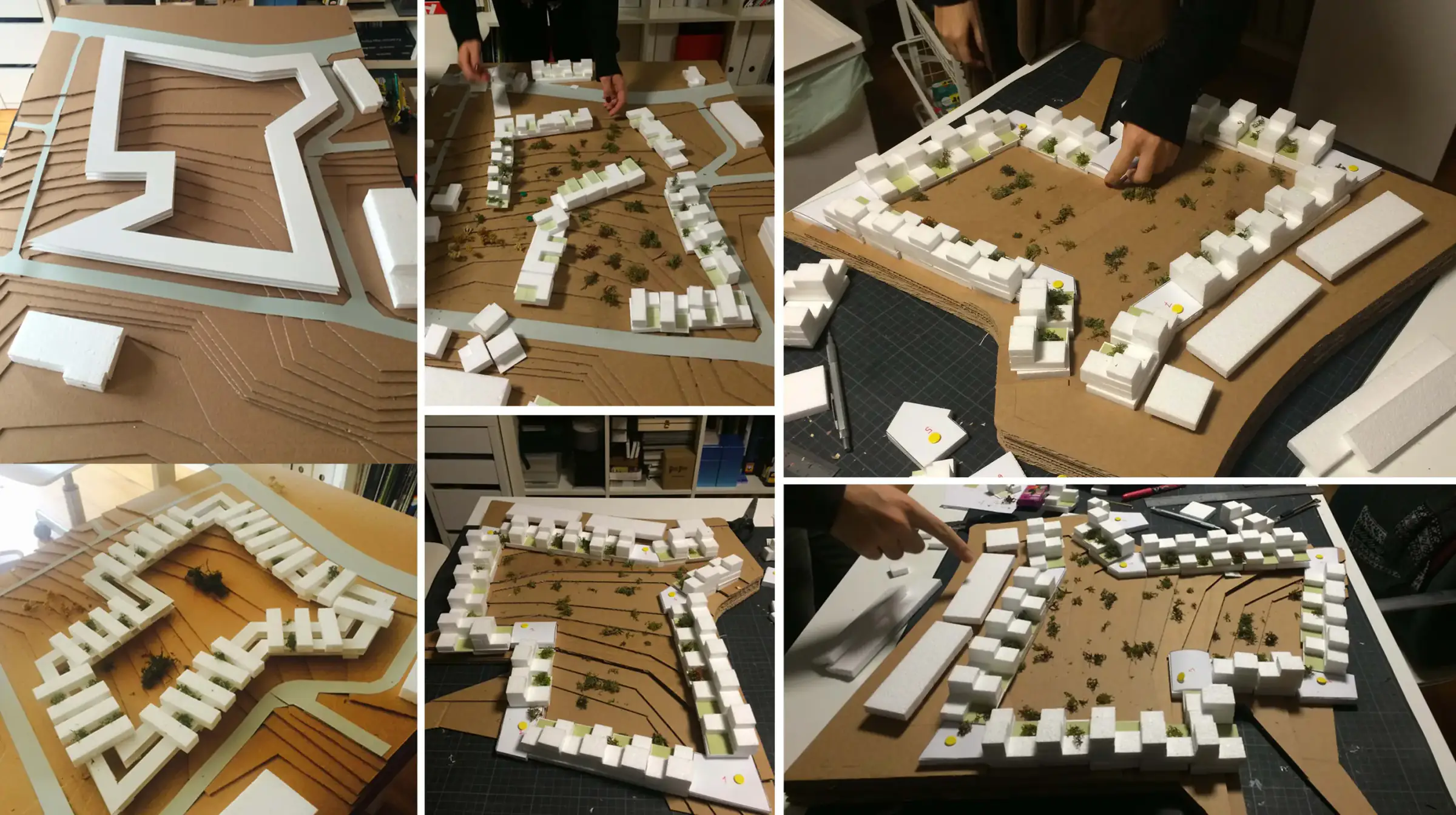Model photographs of different layout options