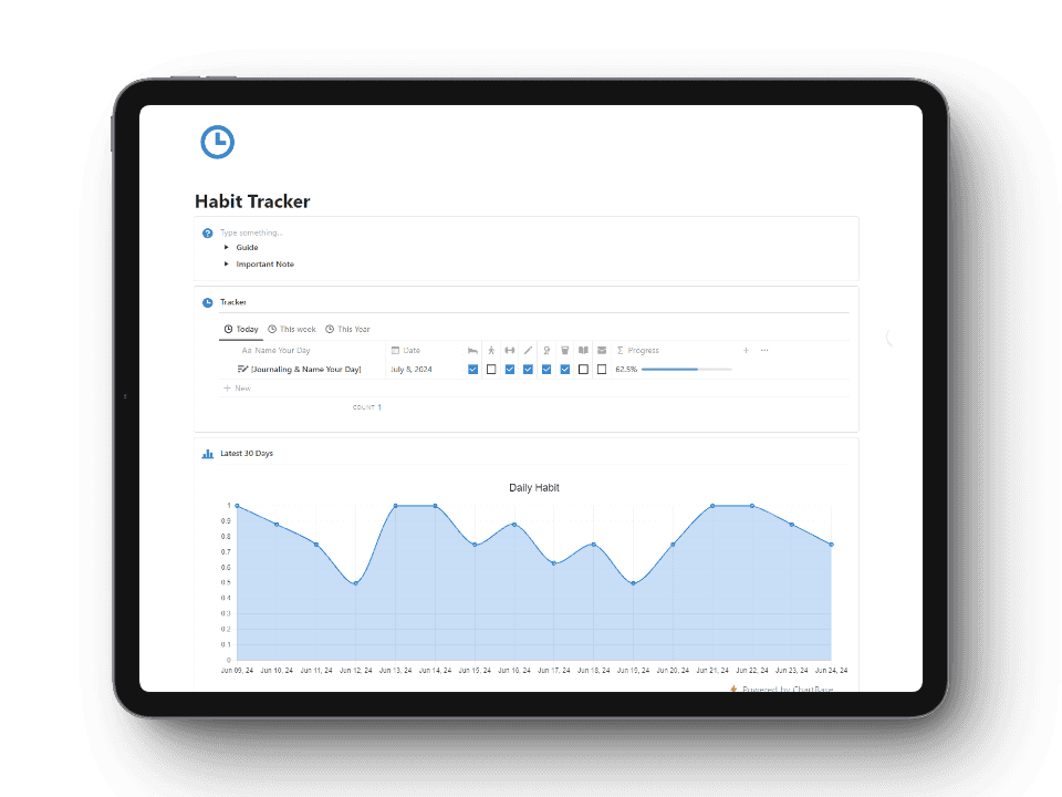 Habit Tracker notion 
