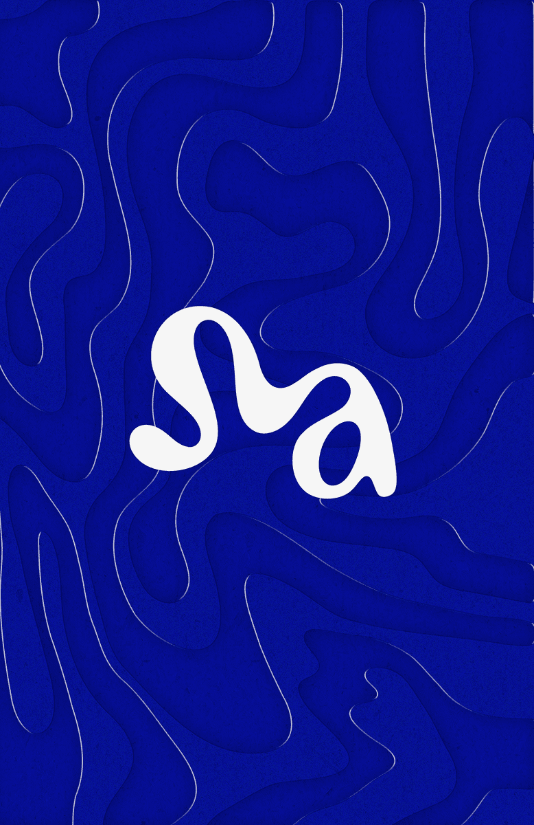 Marana design Logo auf blauem Hintegrund
