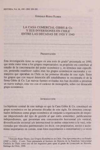 La casa comercial Gibbs & Co. y sus inversiones en Chile entre las décadas de 1920 y 1940