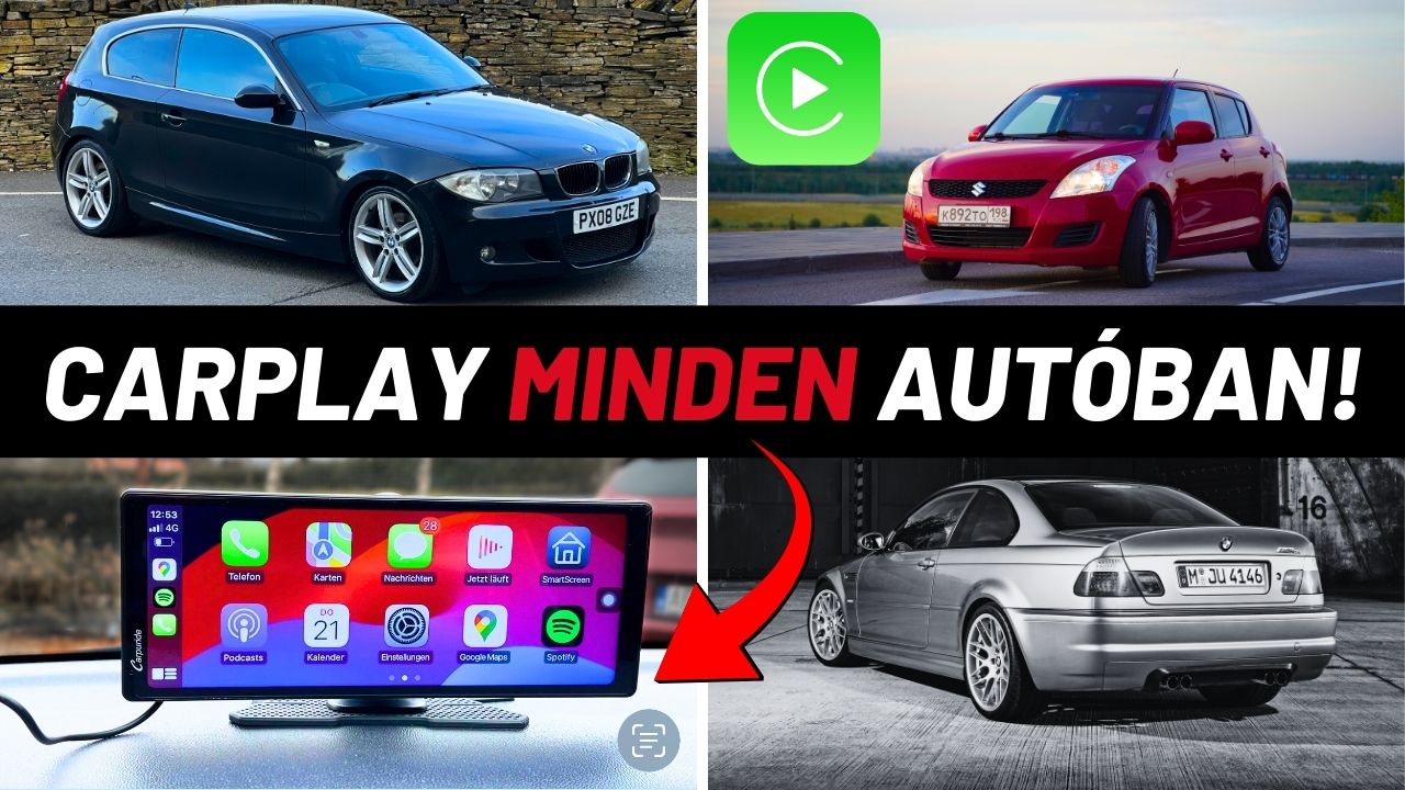 utólagos Apple CarPlay és Android Auto kijelző