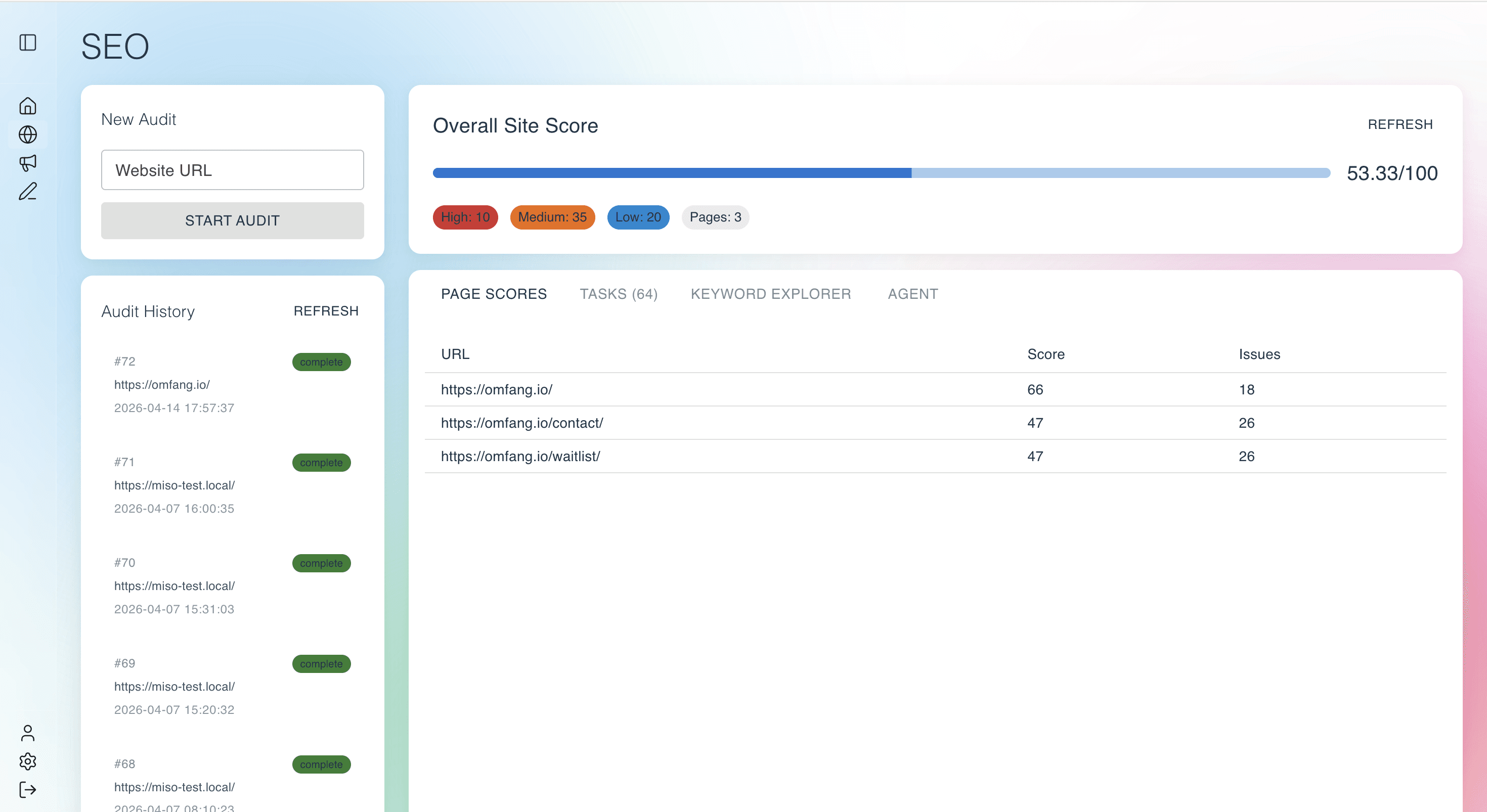 omfang seo dashboard