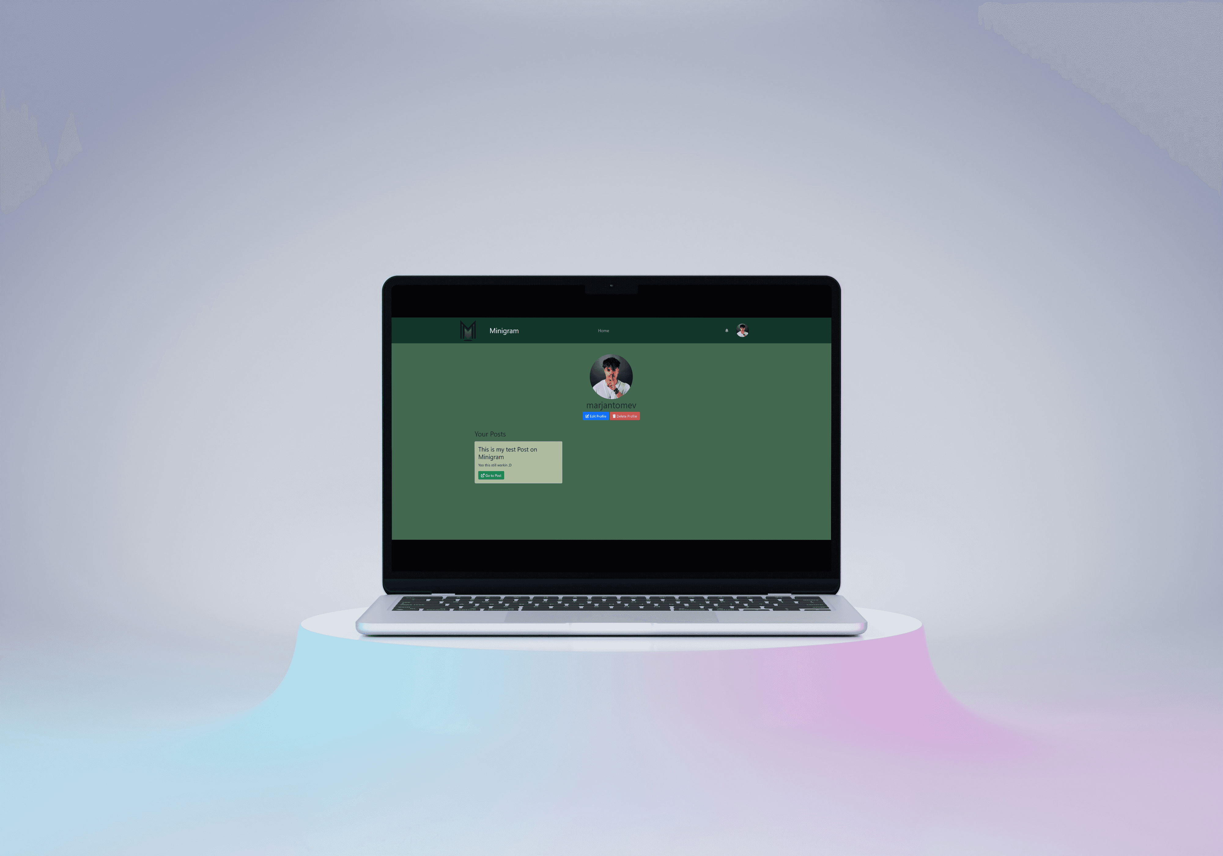 Minigram on a laptop