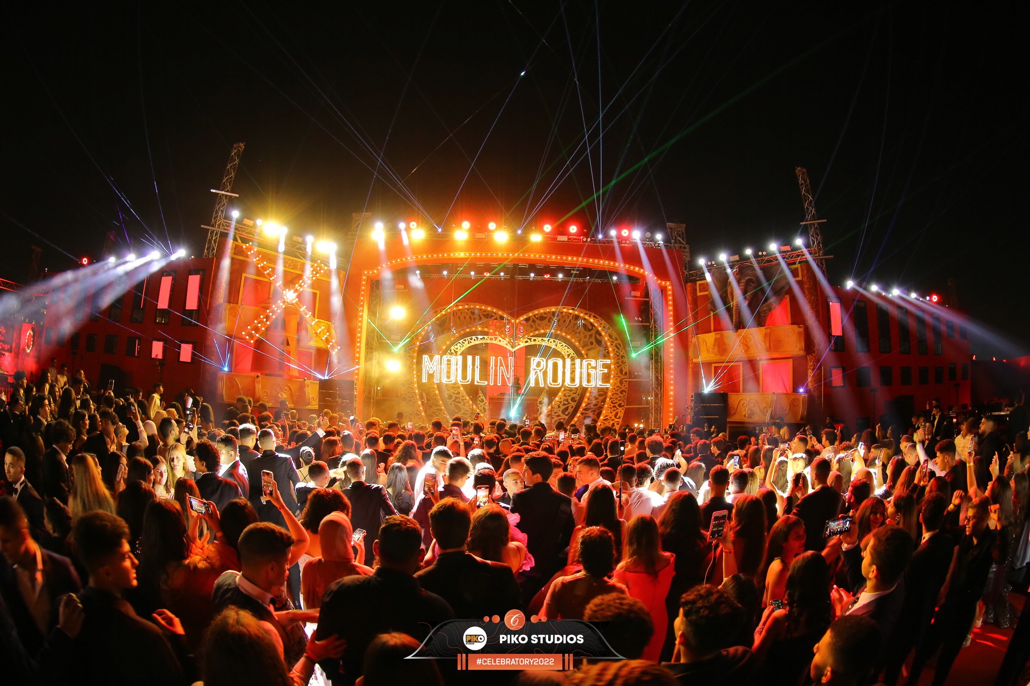 Moulin rouge dance floor filled with poeple