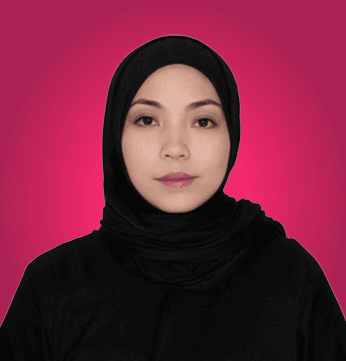 Liezel Loria, , Executive Assistant at CSM, side profile portrait wearing black hijab