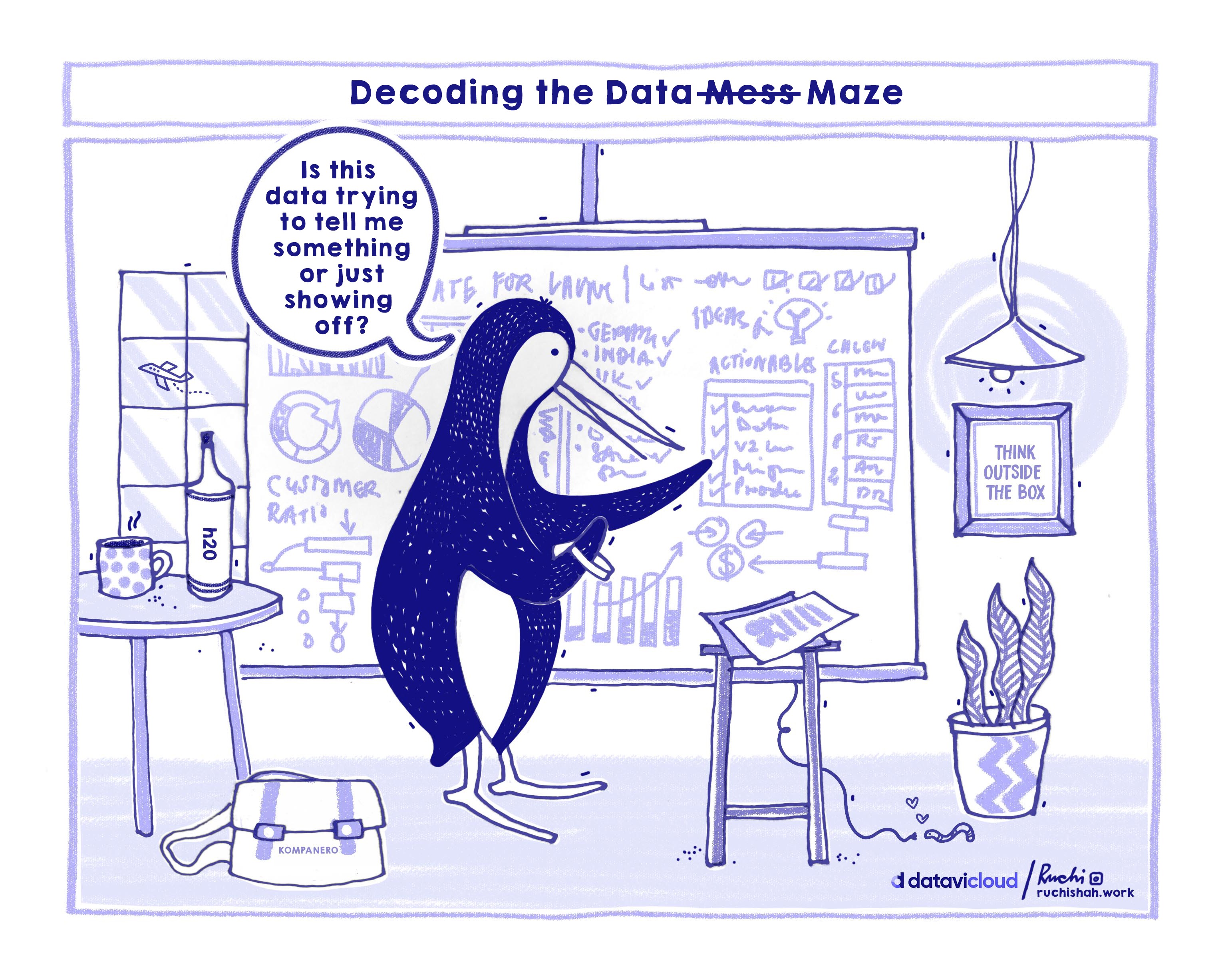 A satirical comic showing two penguins watching a nostalgic television screen that says "Gone With The Wind". One penguin asks, "What happened to our DEI program?" while the other explains that the budget was shifted to buy more AI tools. The comic is titled "Corporate DEI Efforts: Now Streaming, But Only for Nostalgia"
