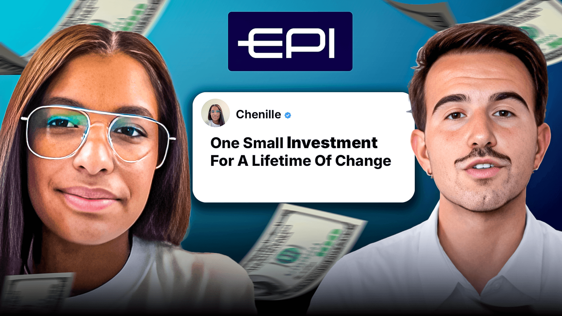 Portrait of a young woman with dark hair and green eyes, wearing a black top and gold necklace, set against a neutral background.