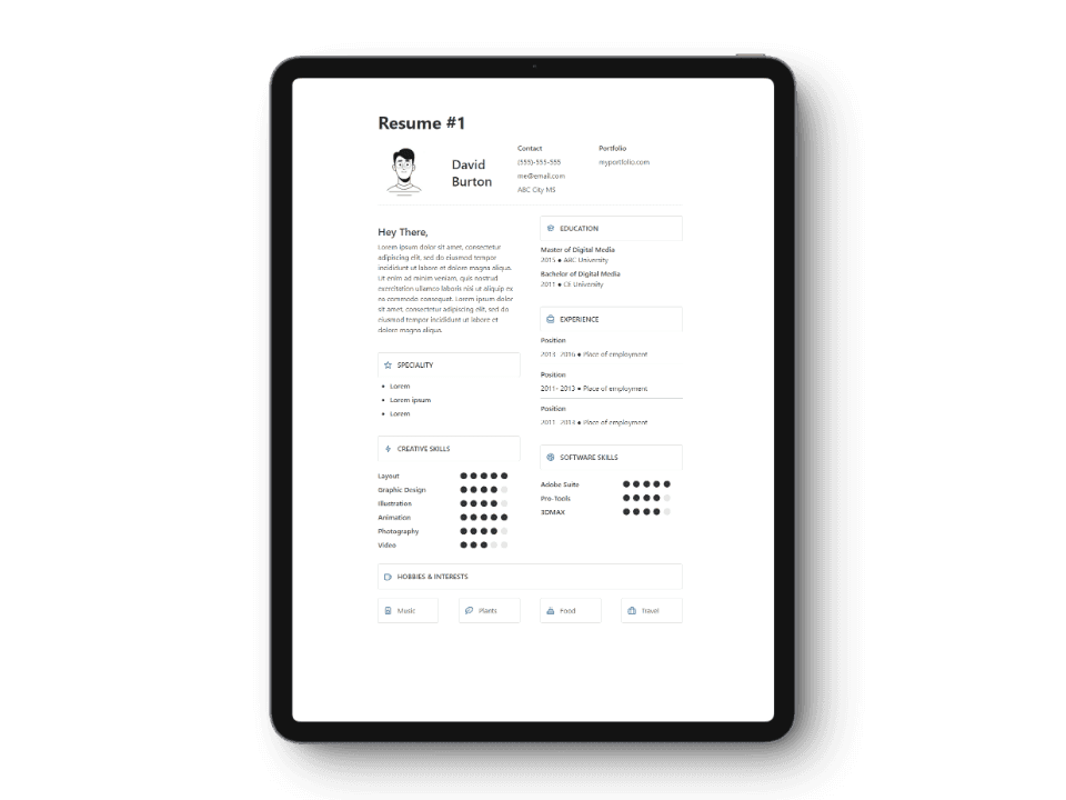 Notion Resume Templates set (x3)