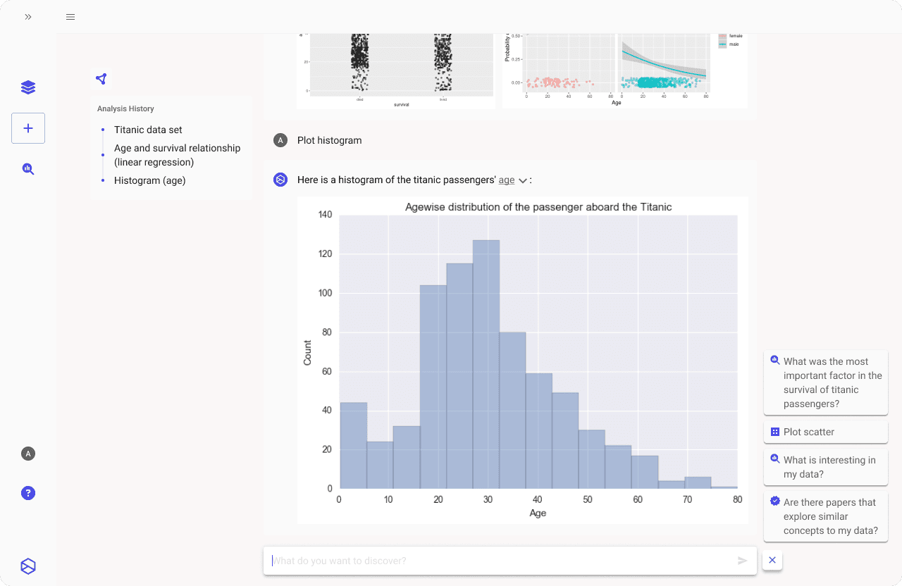 A cropped screenshot of the AI application I designed.