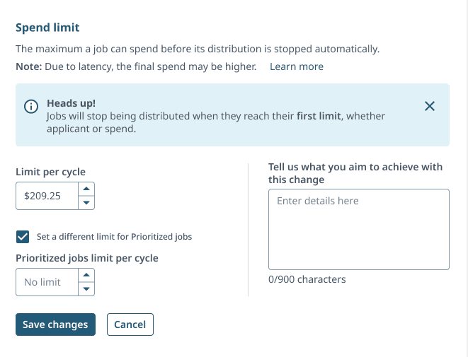 An image of Freelio's budget ui