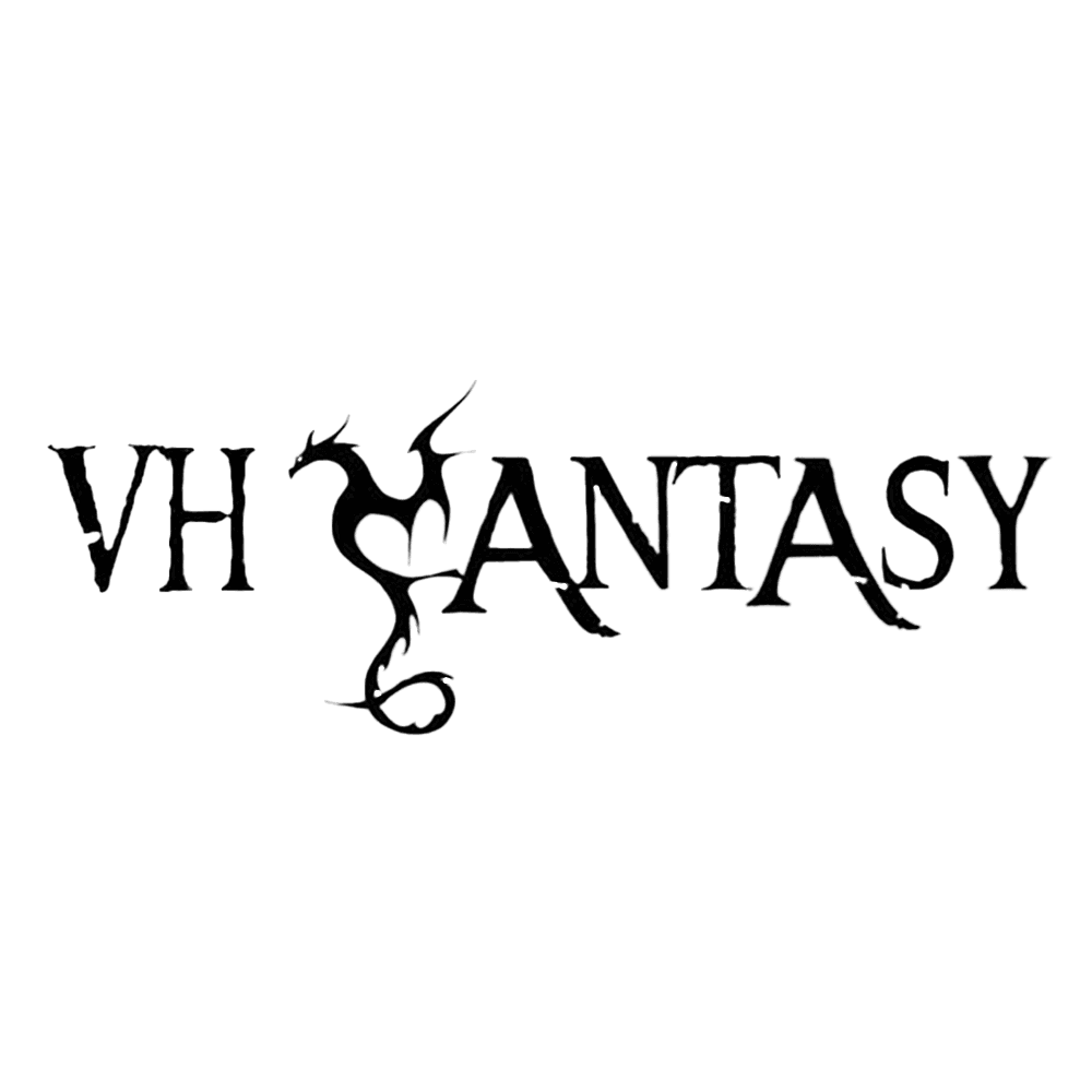 Logo VH Fantasy s písmenem F stylizovaným jako drak