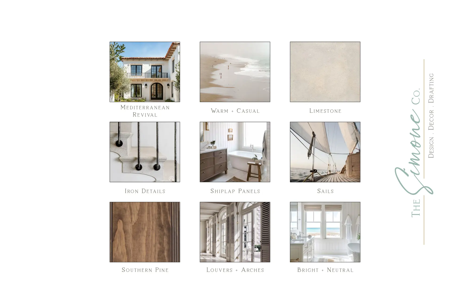 Project gallery image highlighting warm natural materials and calm layered styling and thoughtful conceptual design selections by Mint Interior Design.
