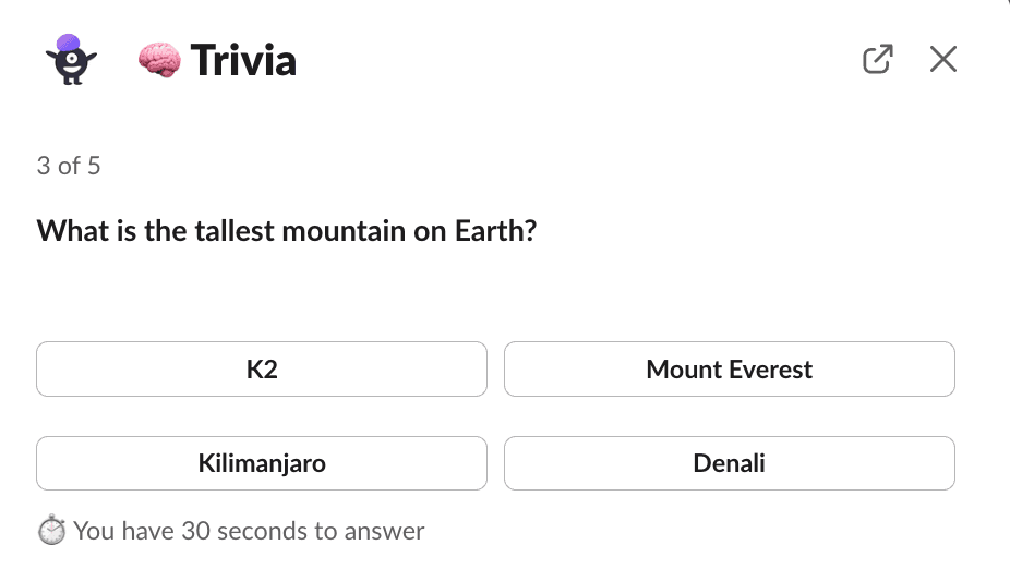 Trivia example