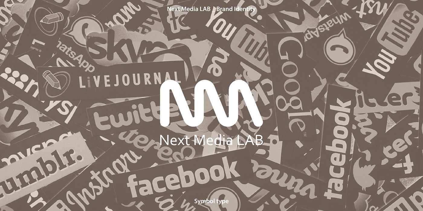 Next Media LAB 로고 패턴 디자인 배경 전체 뷰 – 반복 그래픽으로 통일감과 아이덴티티를 전달, Studio Underscore