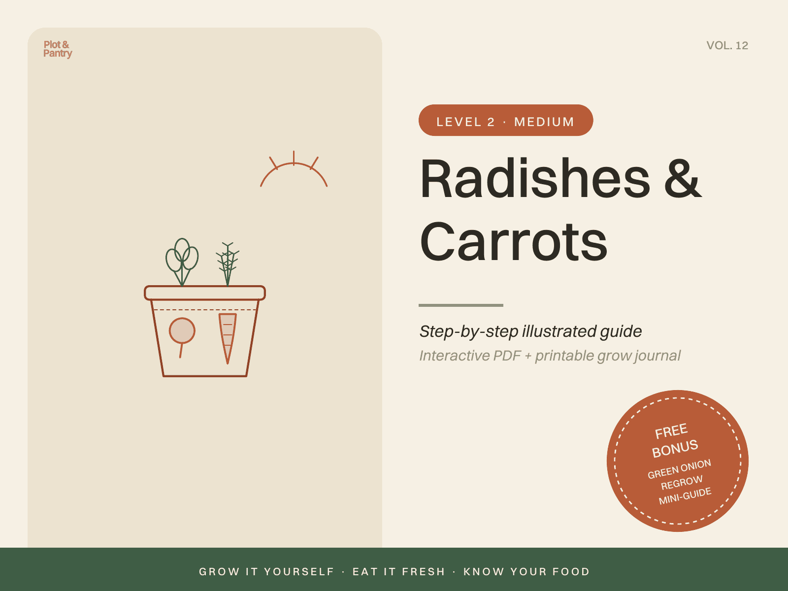 Radishes & Carrots — Root Crop Guide + Interactive Journal