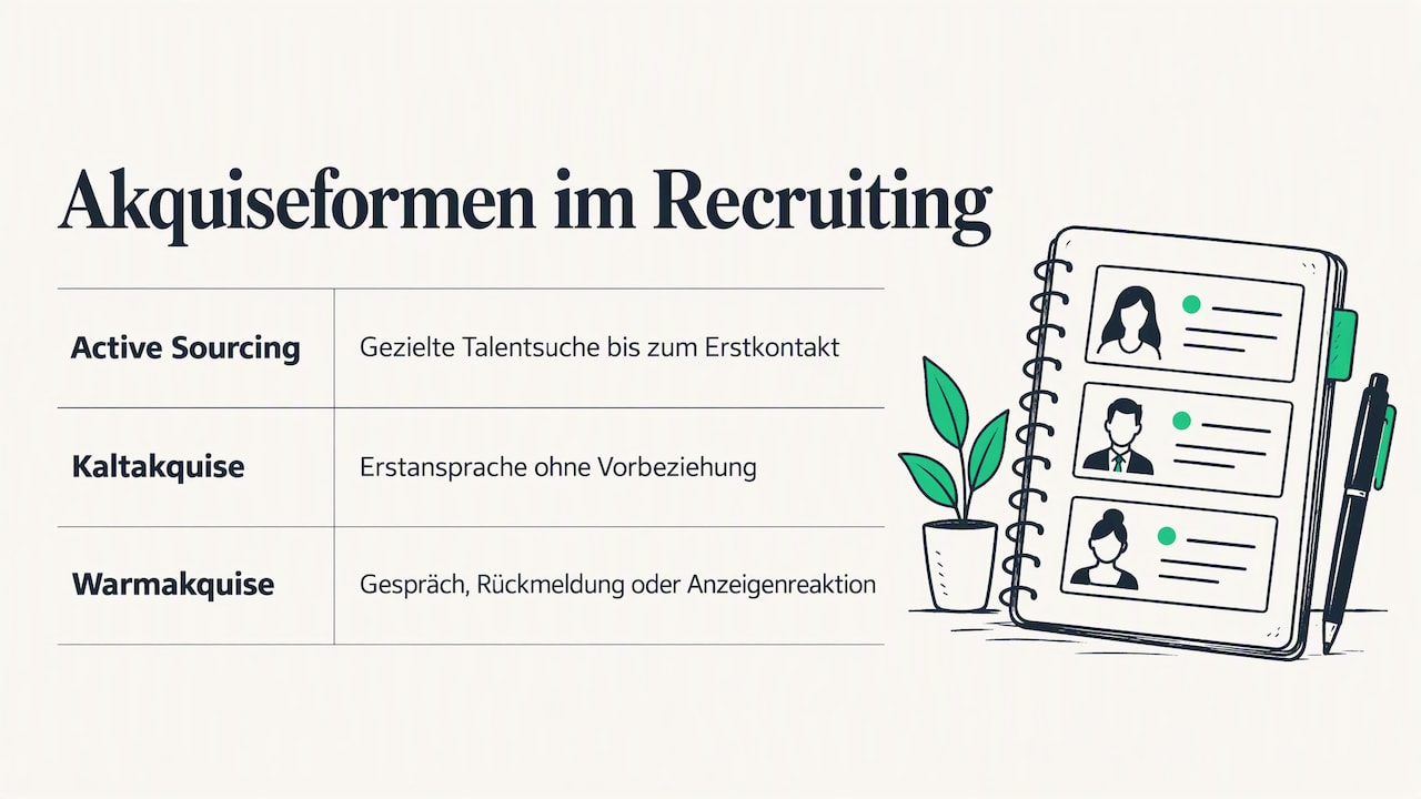 Was Kaltakquise im Recruiting bedeutet und wo Active Sourcing beginnt — overview diagram