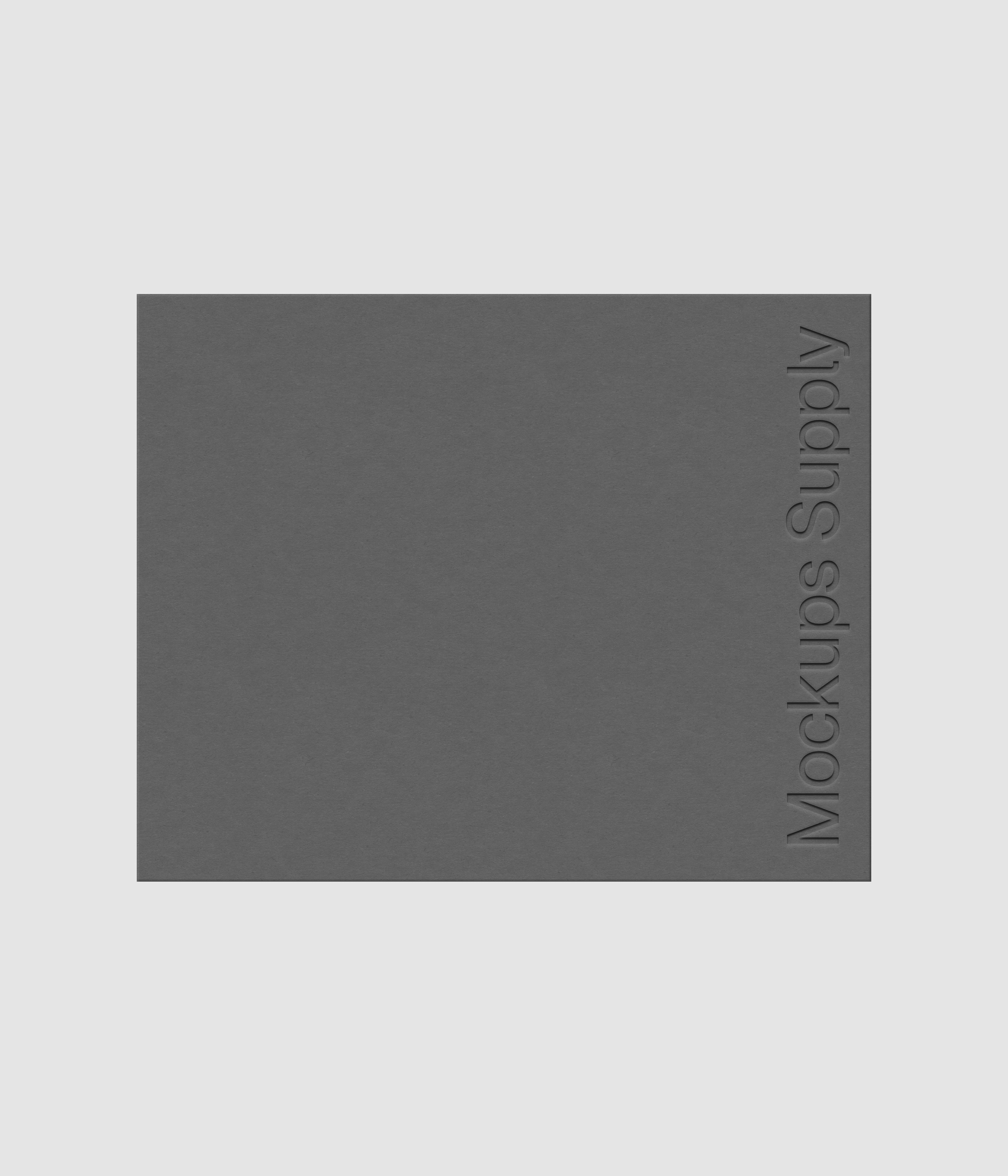 Landscape poster mockup PSD 5:4 with debossed logo effect, movable poster layout, clean print mockup for advertising and brand identity