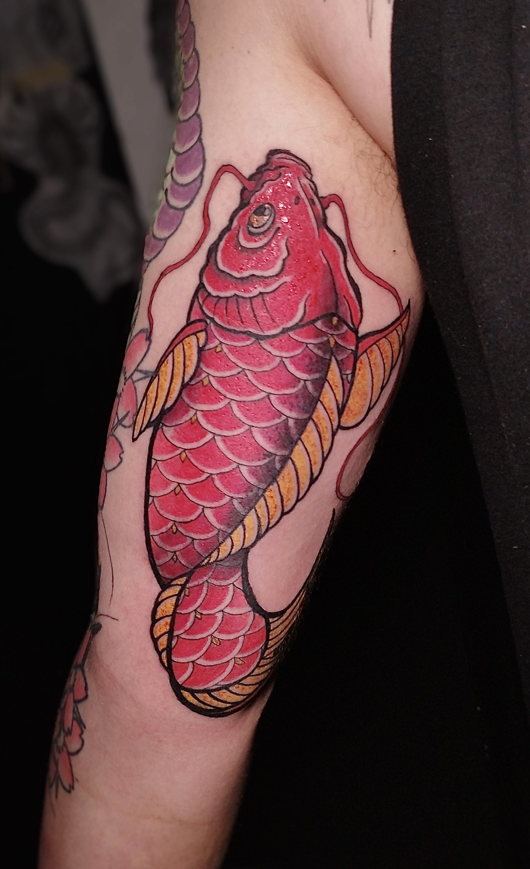 tatuaggio in stile giapponese sulla coscia