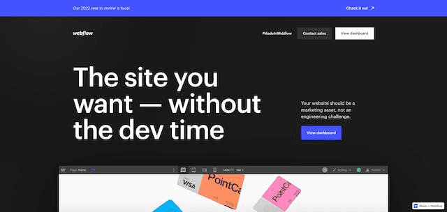 Webflow No Code Tool for Websites