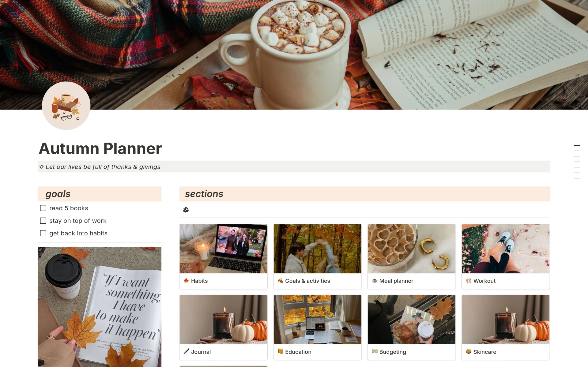 Top 20+ Autumn Aesthetic Notion Templates