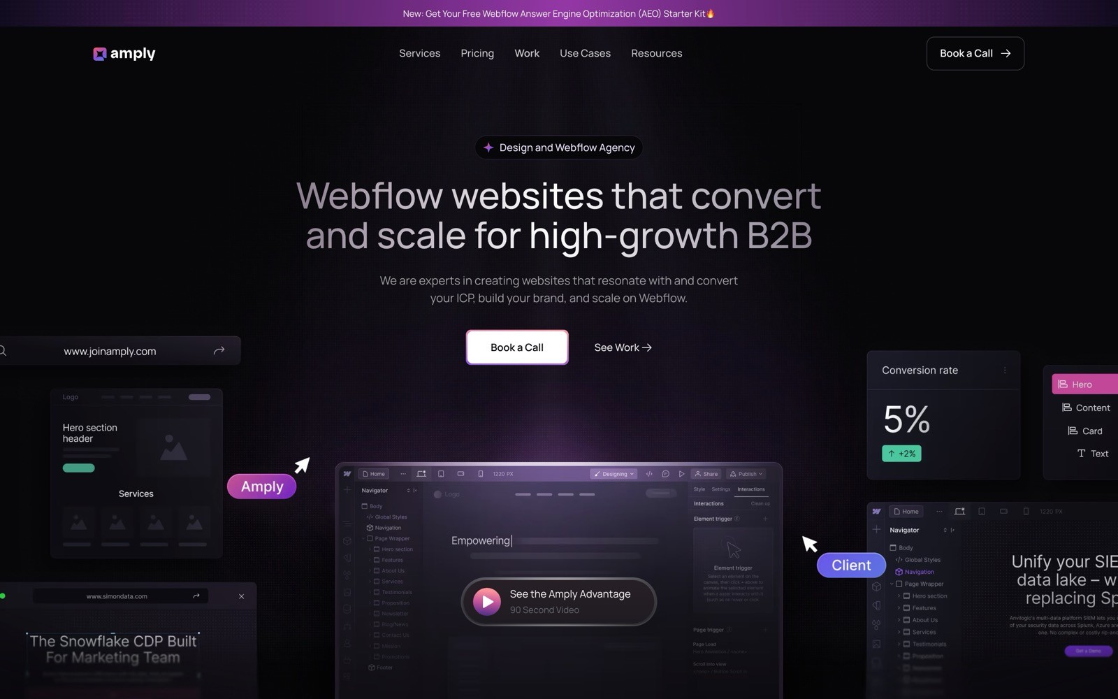 Amply Hero section screenshot