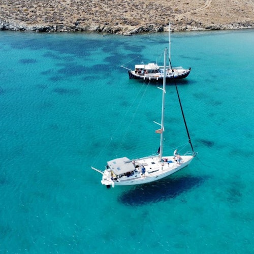 Mykonos Beach Safari & Rhenia: Sunset Yacht Cruise + Dinner tickets in Greek Islands