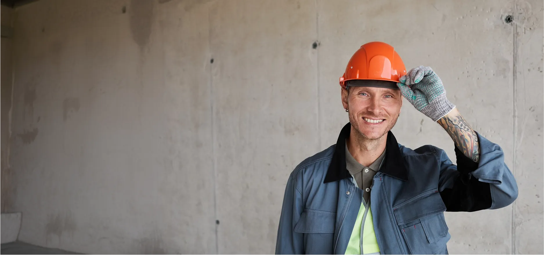 Worker Wearing a orange hat