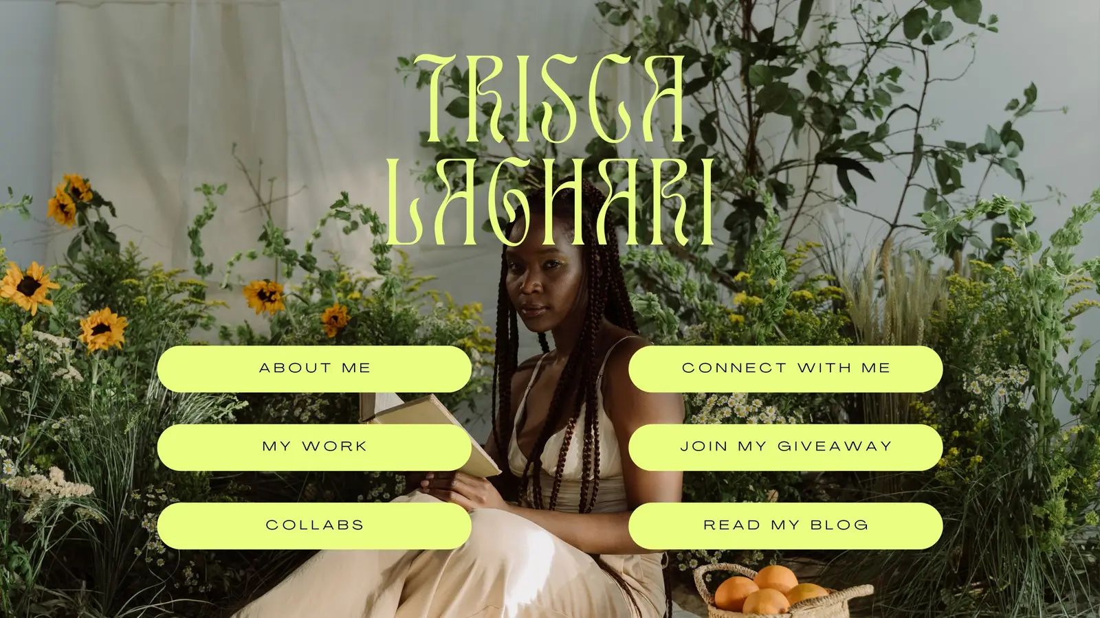 7 Stunning Blog Templates to Elevate Your Site in 2026 - Neon Yellow Photocentric Blogger Bio Link Website by Canva