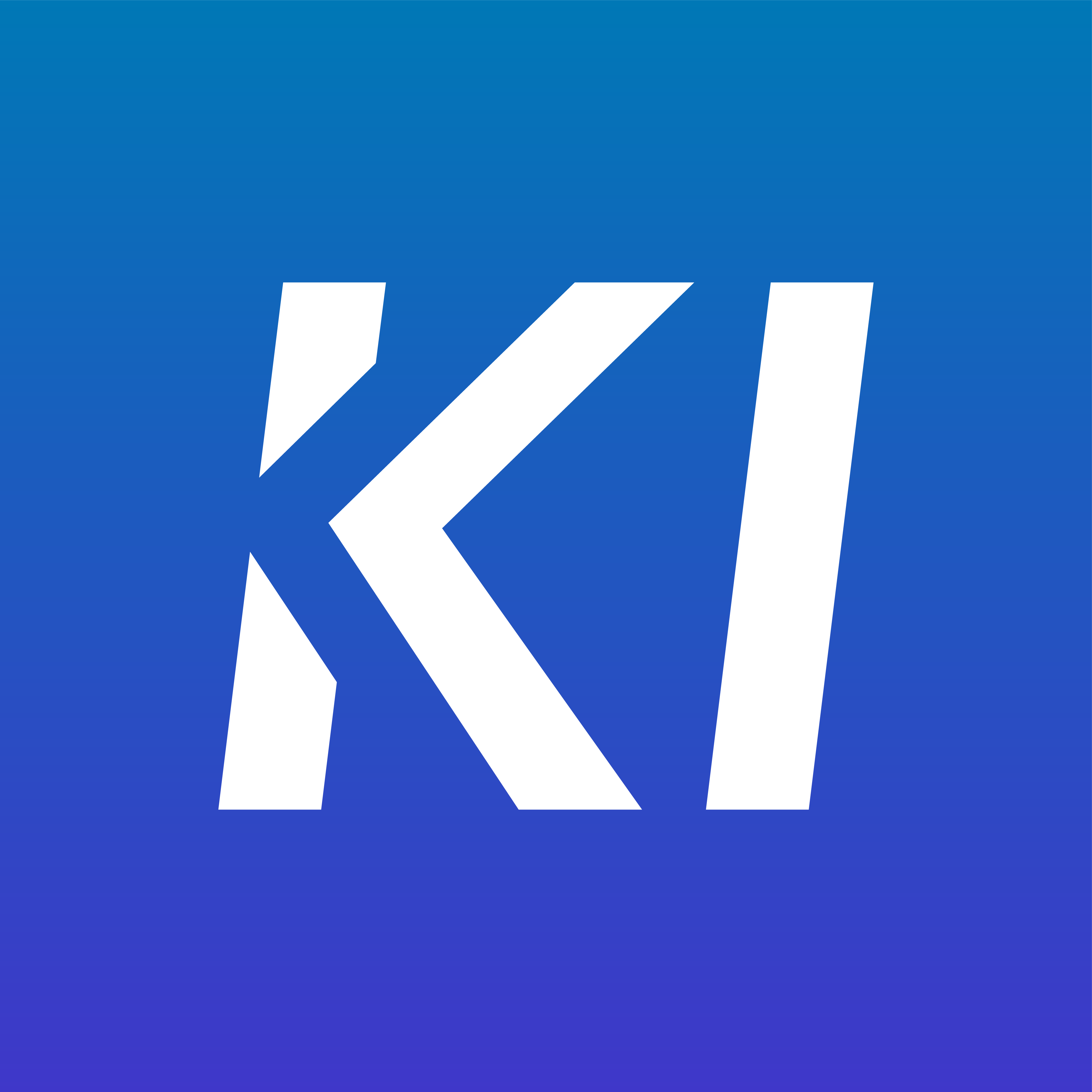 KI Favicon in Weiss auf Blau/Lila Hintergrund