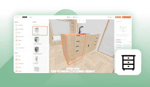 Cabinets in 3D Tiny House Designer software