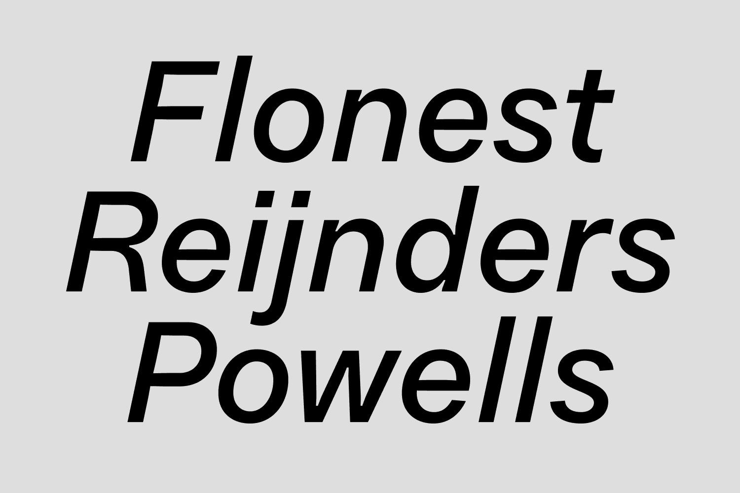 Words displayed in a type specimen featuring the Resist Text font, showcasing its neutral font capabilities