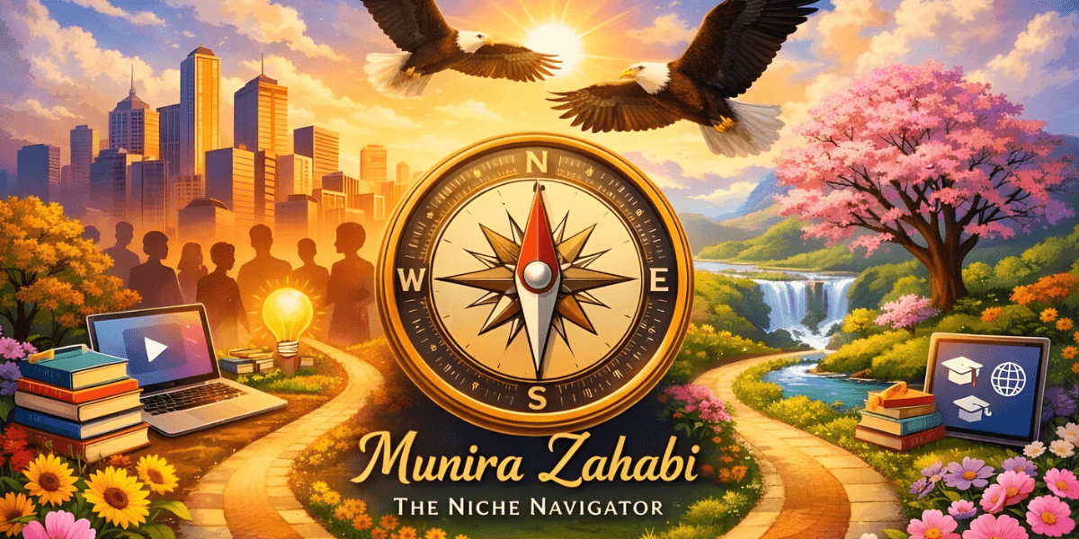 Munira Zahabi, The Niche Navigator, empowering entrepreneurs through strategic podcast guesting for authentic visibility and authority.