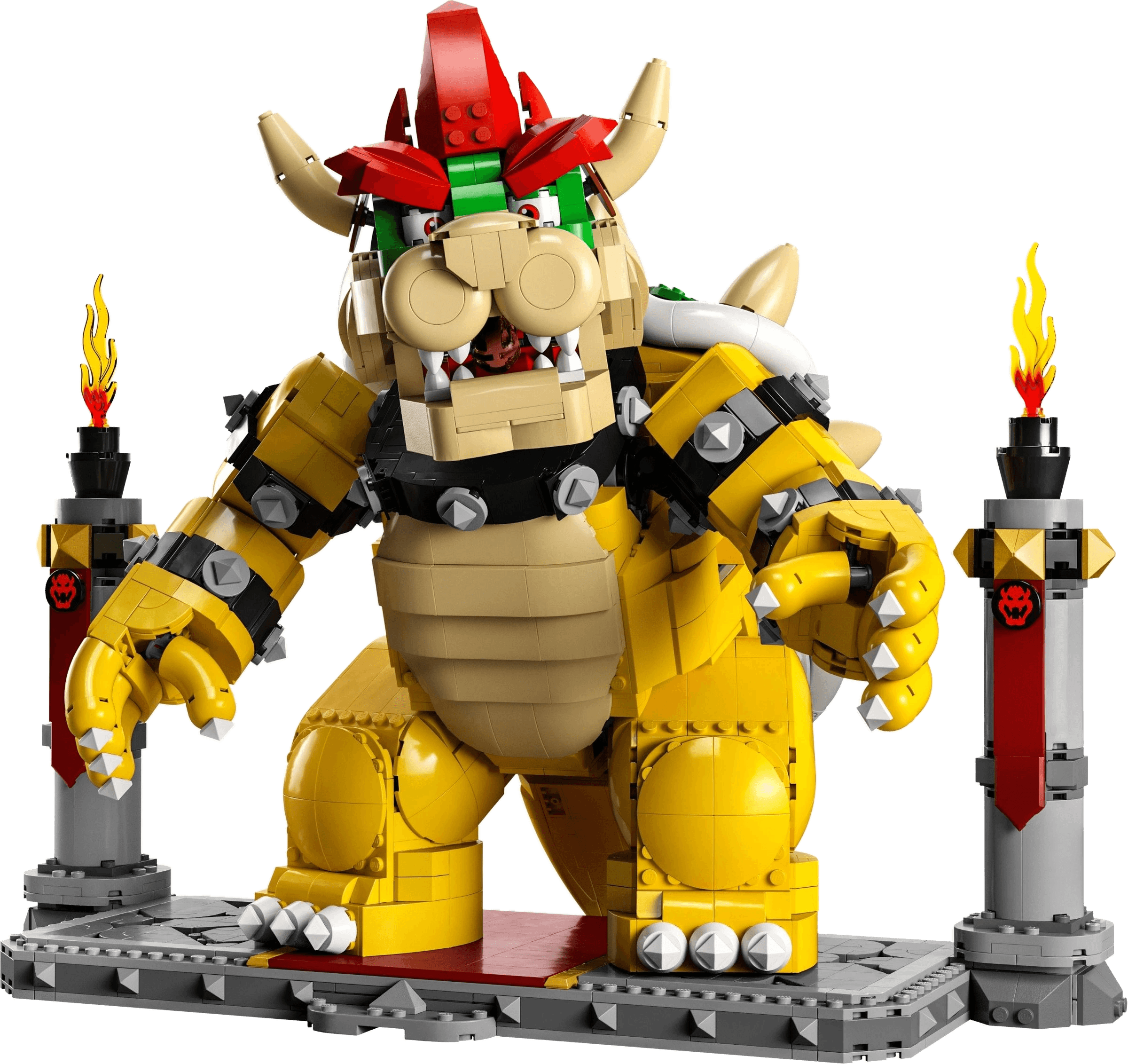 LEGO® The Mighty Bowser™ (sett 71411) - ferdigbygd Bowser i gult og grønt på kampplattform, Brikkenerd