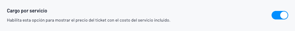 Incluir costo de servicio en el precio del ticket