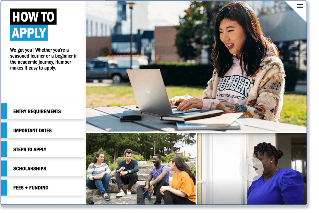 Humber College brochure page 1