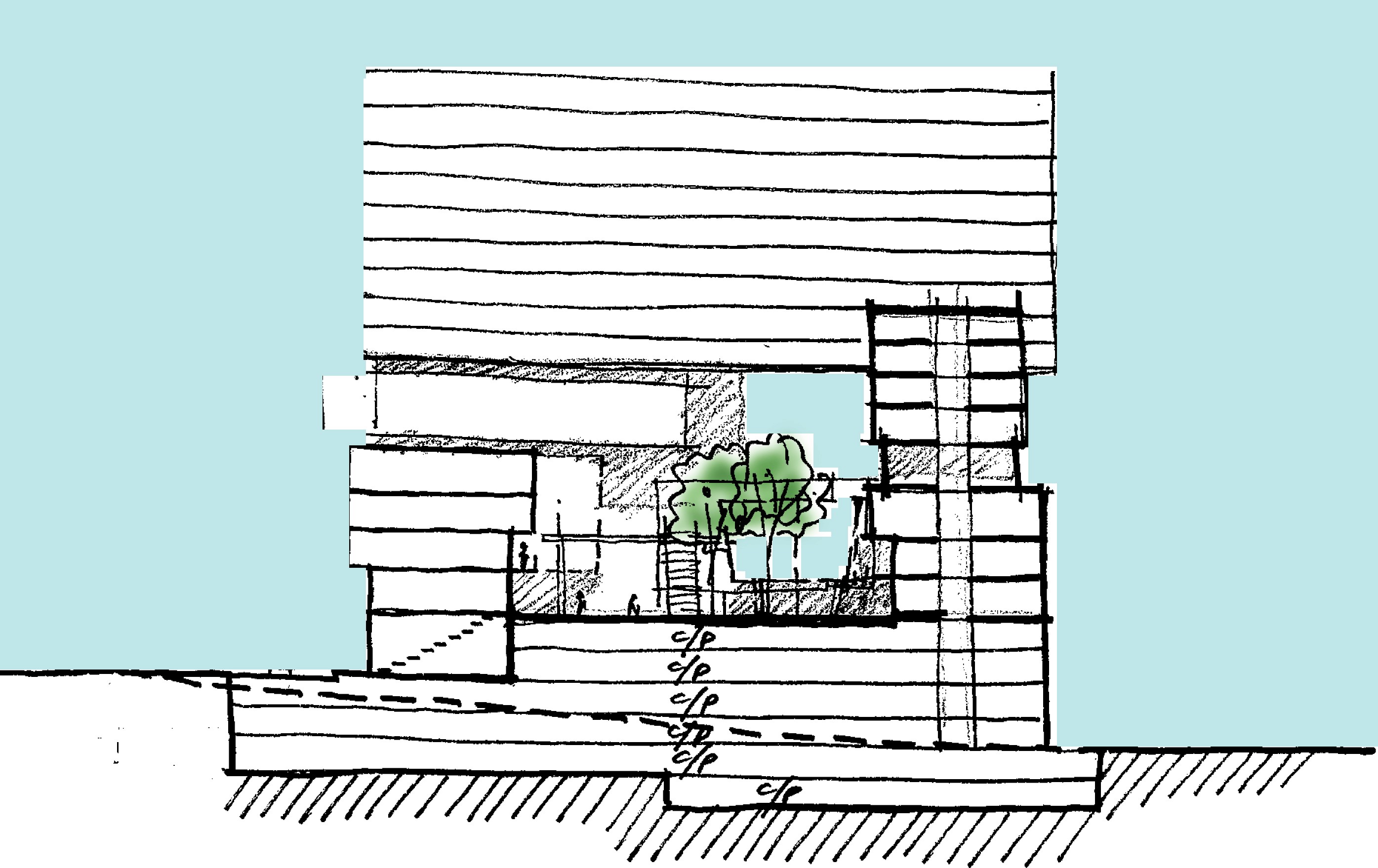 Concept sketches of The Sqwhere project by Asima Architects