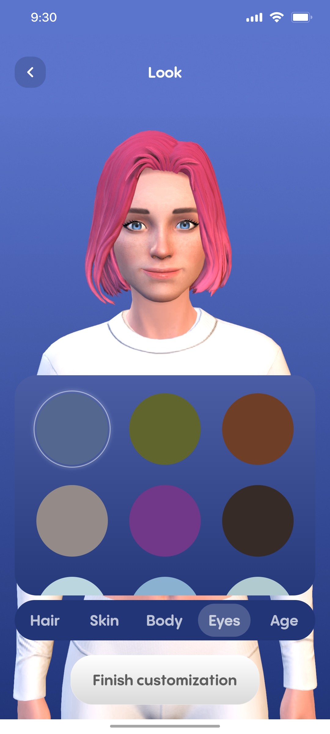 Replika Create Look eye screen