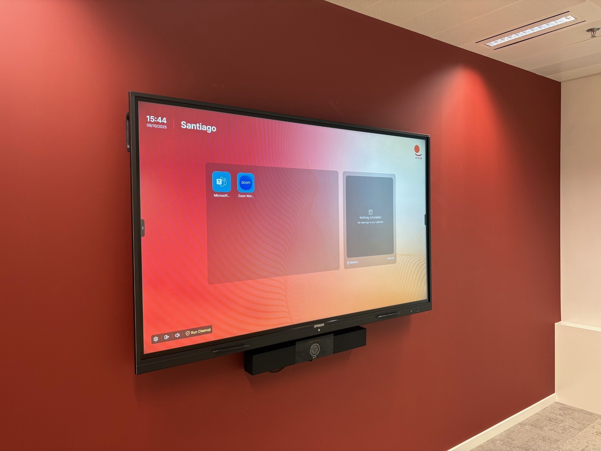 A modern energic team working productively in a well set up meeting room