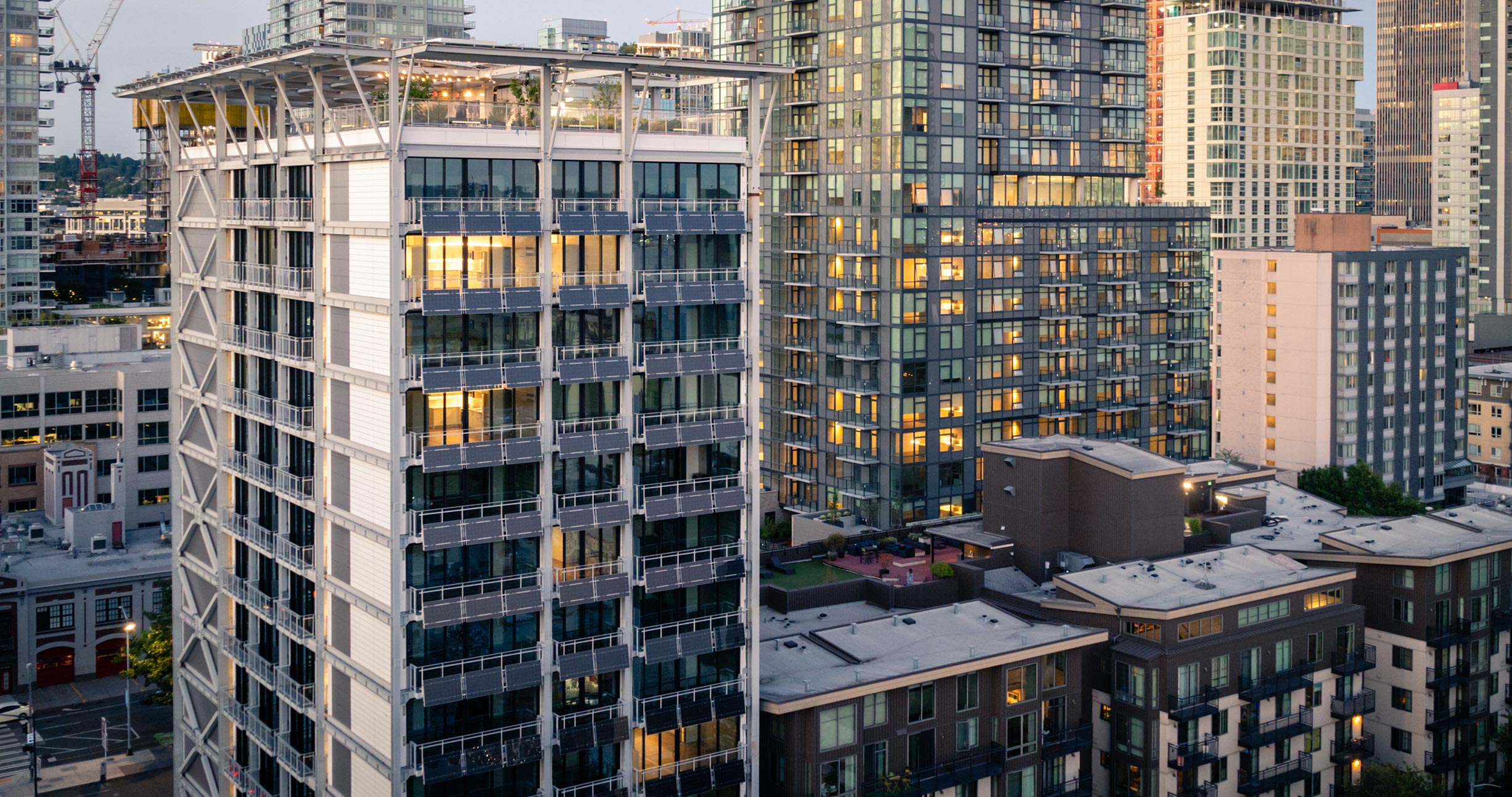 Aerial view of 3ZERO3 Apartments in Seattle Washington