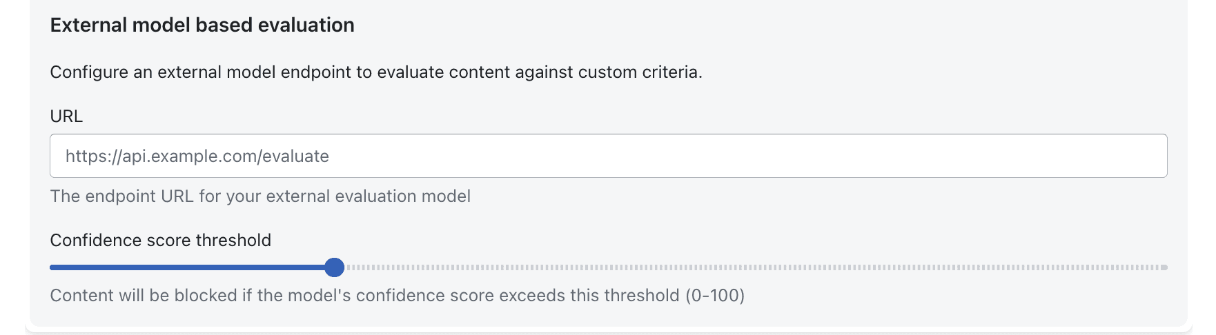 External Model Based Evaluation