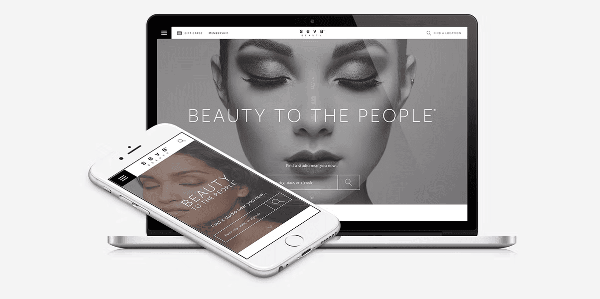 Seva Beauty -Multi-location Website and In-store Digital Menu System