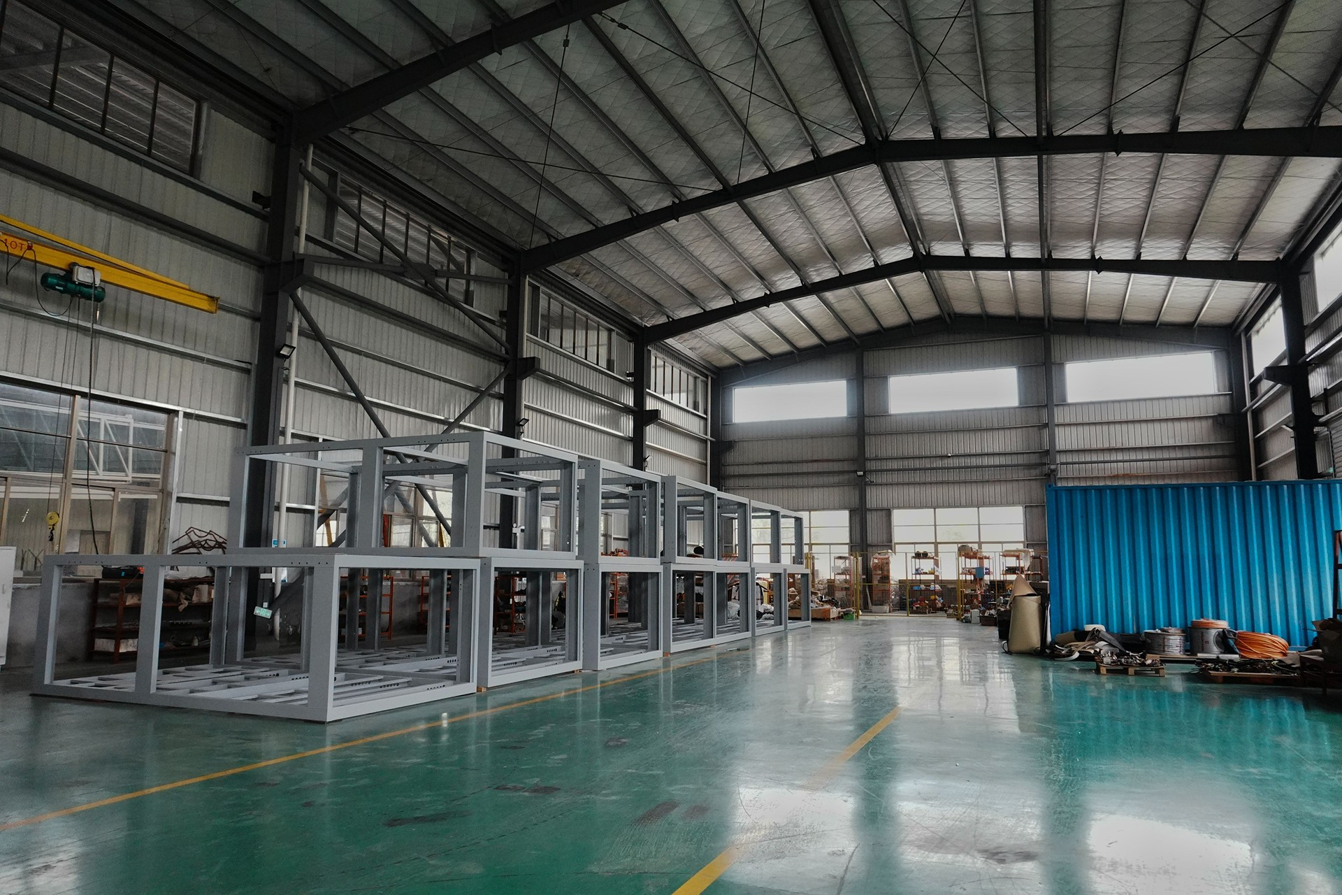 Aircraft ground support equipment production area at the YCair manufacturing facility.
