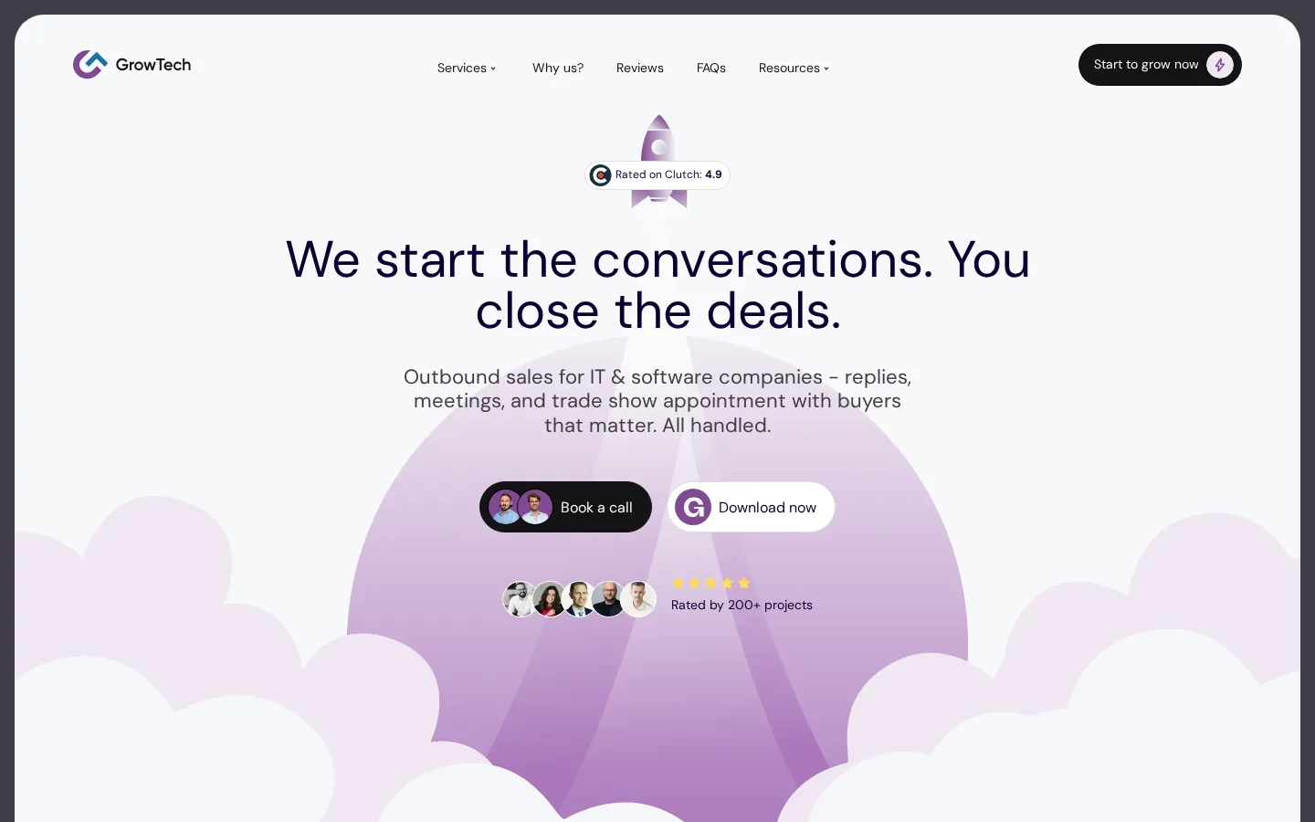 GrowTech homepage hero