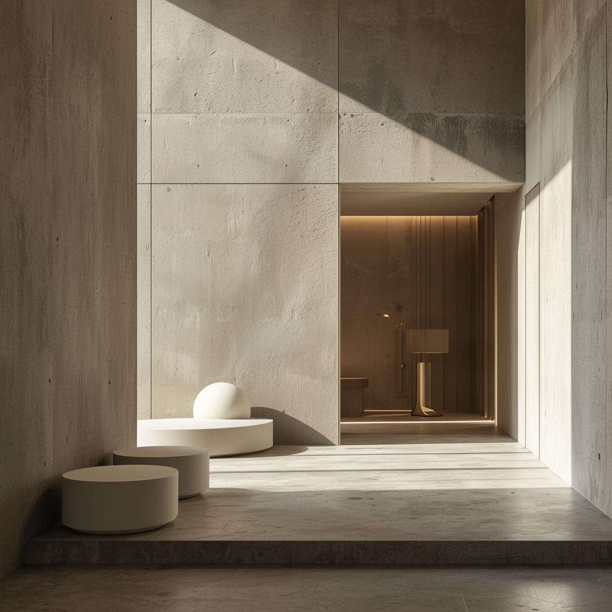 interior of a home with soft lighting and furniture 